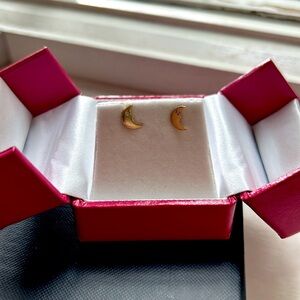 Helen Ficalora Moon Gold Dimaon Studd Earrings